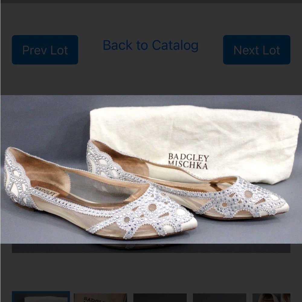 Badgley Mischka Silver Mesh Flats